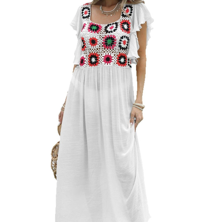 Damen luftiges Maxikleid mit buntem Häkelmuster Echo Archiv