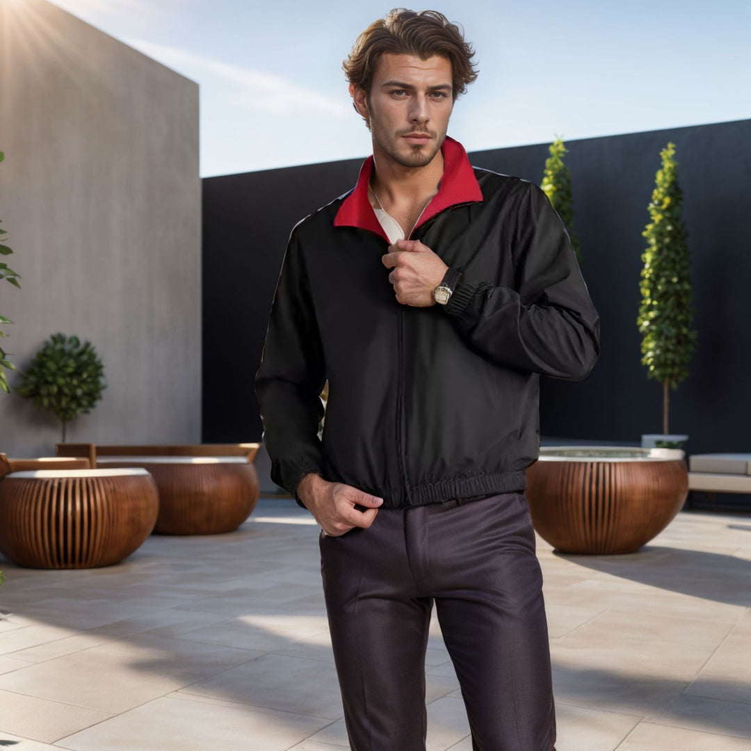 Herren leichte Freizeitjacke mit Stehkragen und elastischen Bündchen Echoarchiv