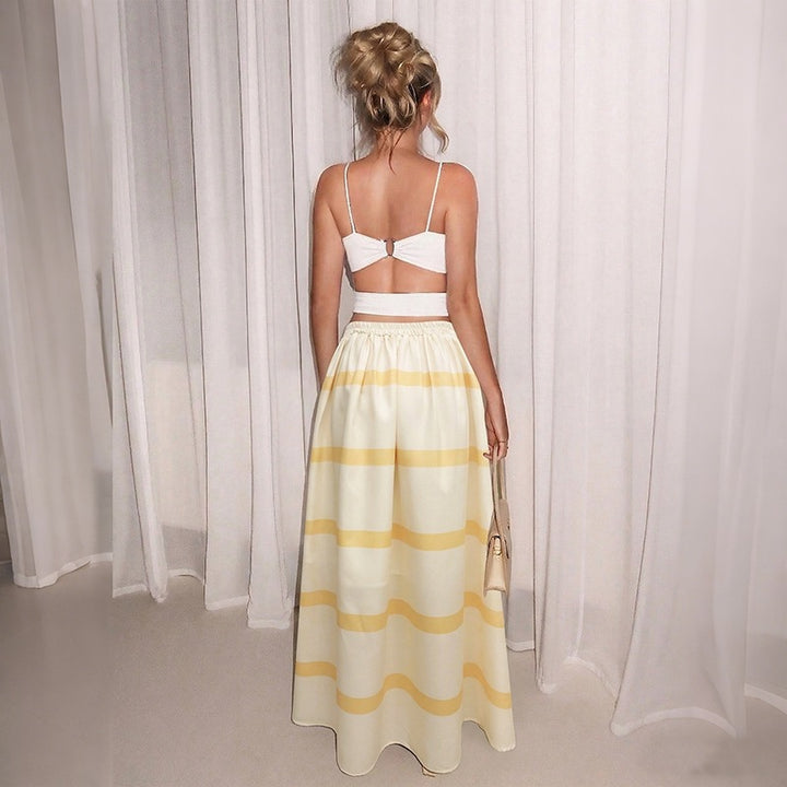 Damen Eleganter Maxirock mit Streifen Echo Archiv