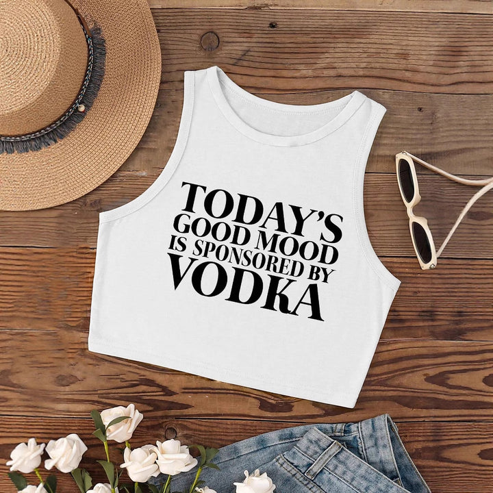 Damen Crop-Top mit inspirierendem Schriftzug und figurbetontem Design Echo Archiv