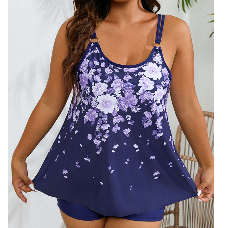 Damen Sportlicher Tankini-Badeanzug mit floralem Design und modischem Schnitt Echo Archiv
