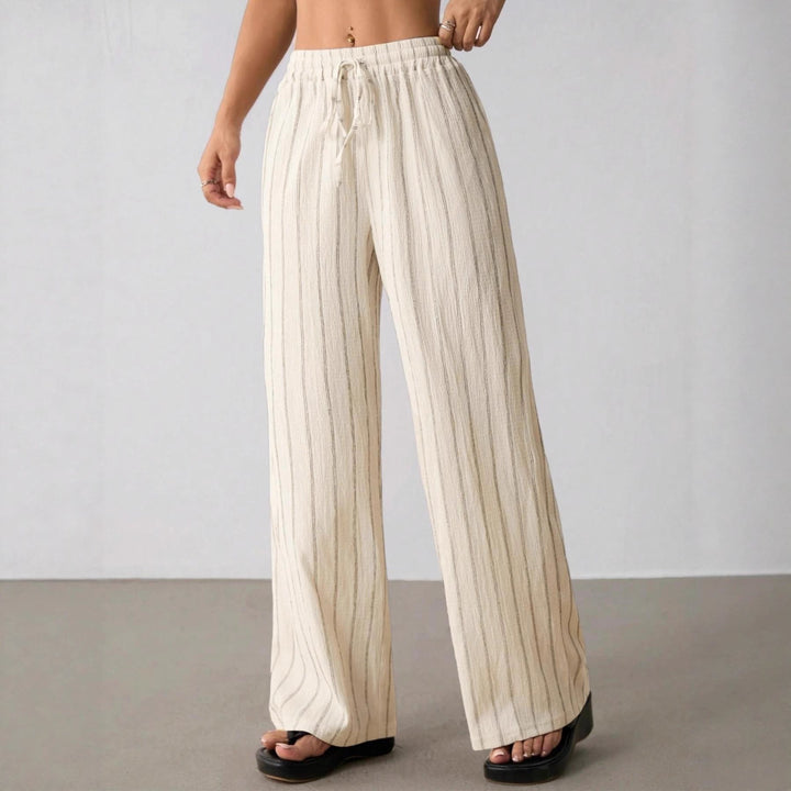Damen Weite Strickhose mit hohem Bund und Kordelzug Echo Archiv