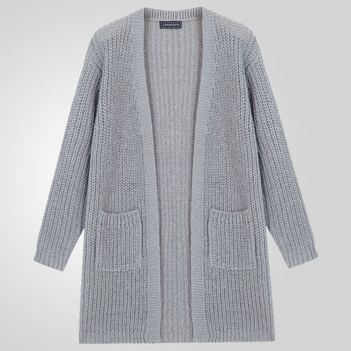 Herren Großer Strickcardigan mit tiefem Schnitt und strukturiertem Design Echoarchiv