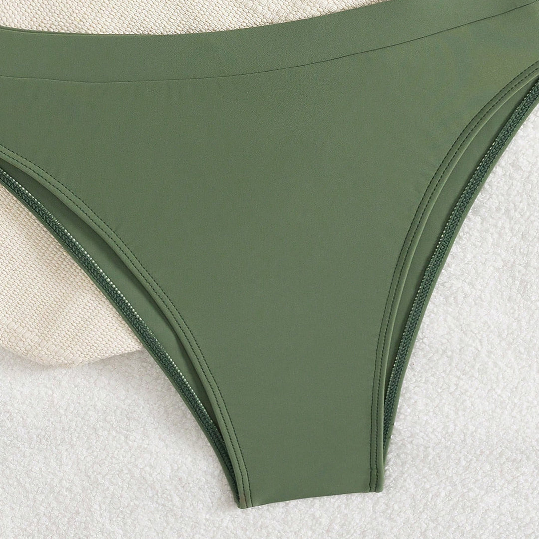 Damen Push-Up Bikini mit gerafftem Oberteil und hohem Bund Echo Archiv