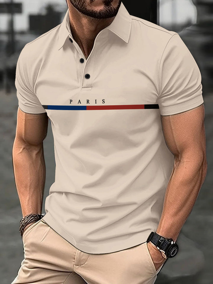 Herren modisches Polohemd mit stilvollem Druckdesign Echoarchiv