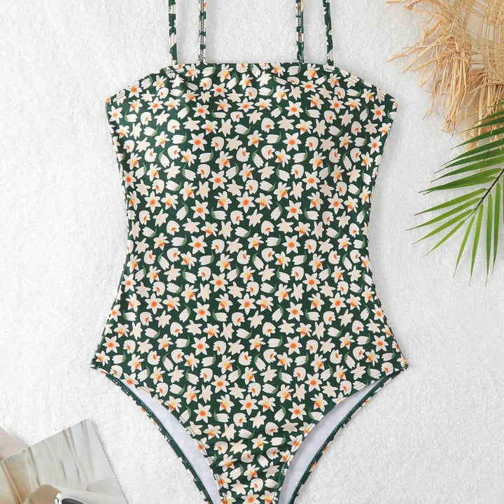 Damen Einteiliger Badeanzug mit floralem Design und verstellbaren Trägern Echo Archiv