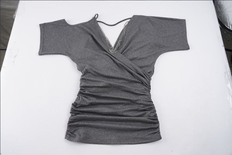 Damen Wickeloberteil mit asymmetrischem Schnitt und Rüschendetails Echo Archiv