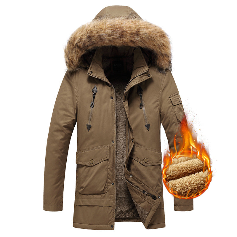 Herren isolierte Winterjacke mit hochwertigem Kunstfellkragen Echoarchiv