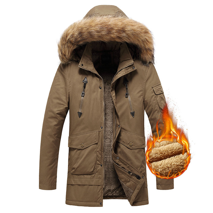 Herren isolierte Winterjacke mit hochwertigem Kunstfellkragen Echoarchiv