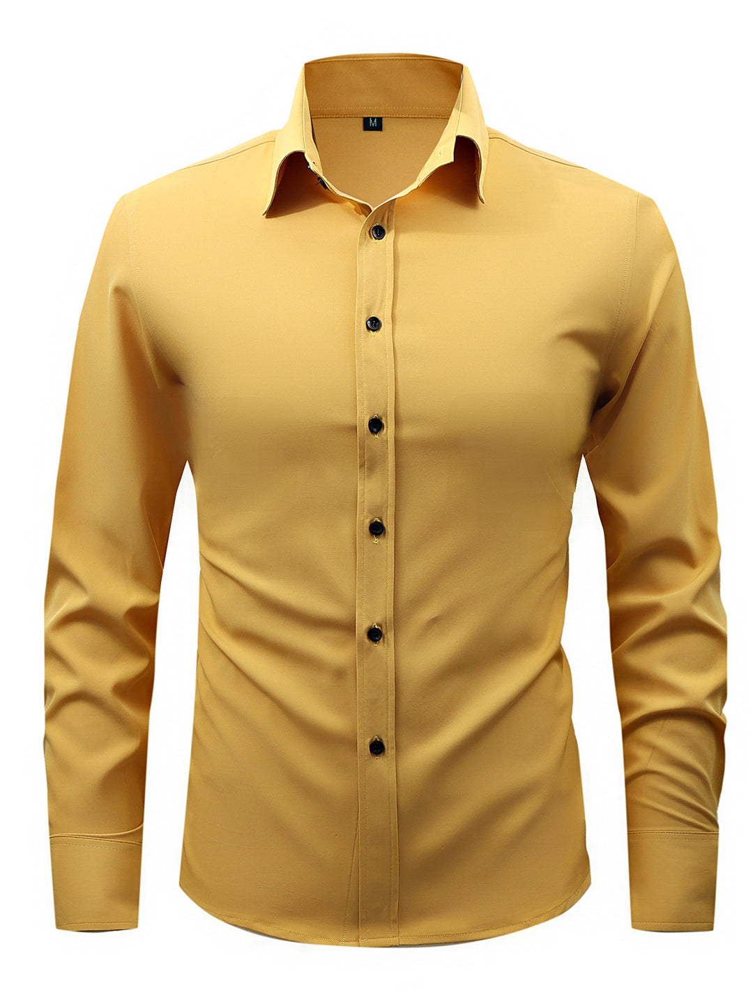 Men's slim fit long sleeve stretch cotton dress shirt with spread collar – Arvello