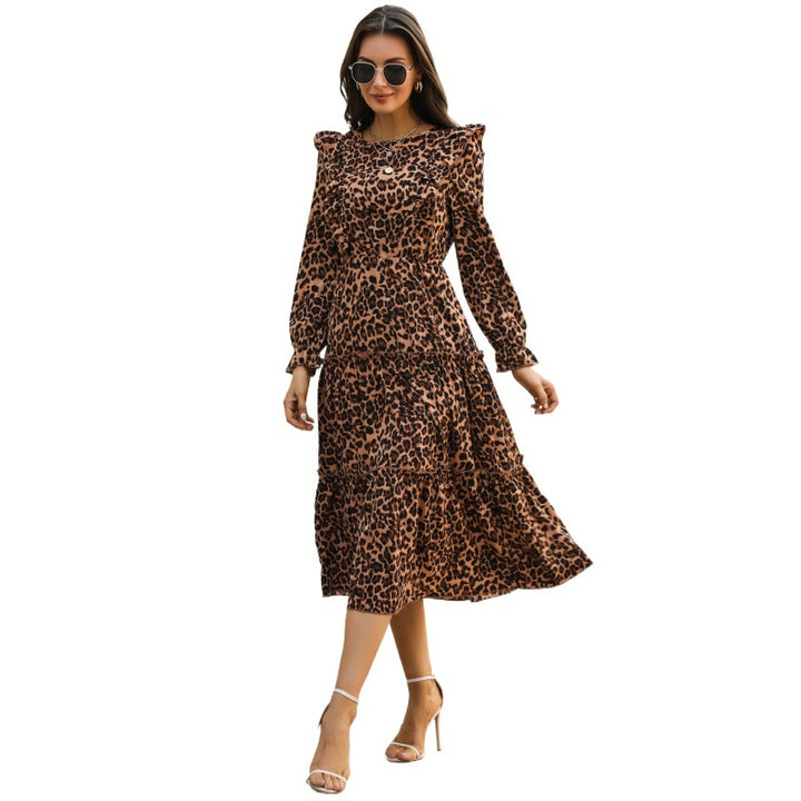 Damen Langes Leopardkleid Echo Archiv