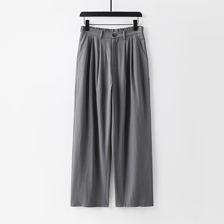 Damen weite Hose mit hoher Taille und Bundfalten Echoarchiv