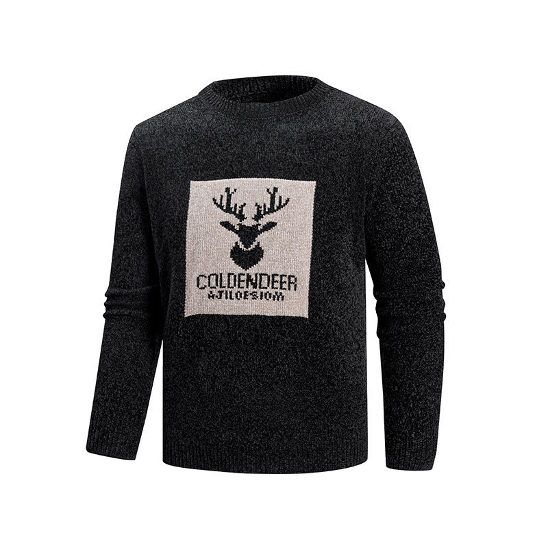 Herren Rundhalspullover mit kreativem Grafikdesign Echoarchiv