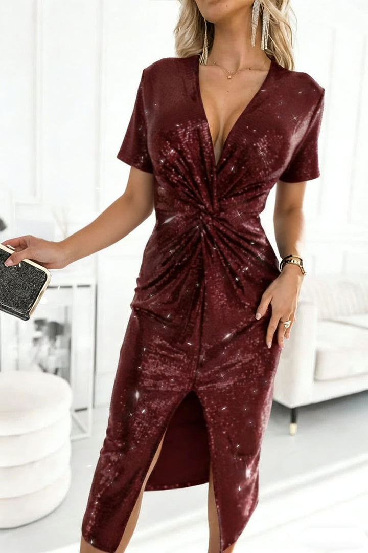 Damen Glamouröses Cocktailkleid mit aufregendem Schlitzdesign Echo Archiv