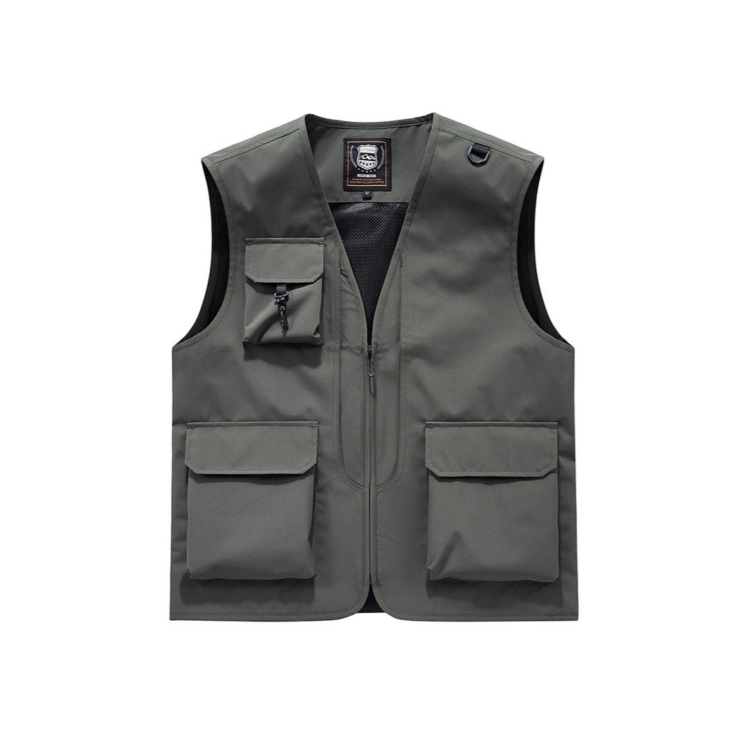 Herren Sichtbare Multifunktionale Utility-Weste mit Mesh‑Futter, Mehrfachtaschen und D‑Ring Echoarchiv