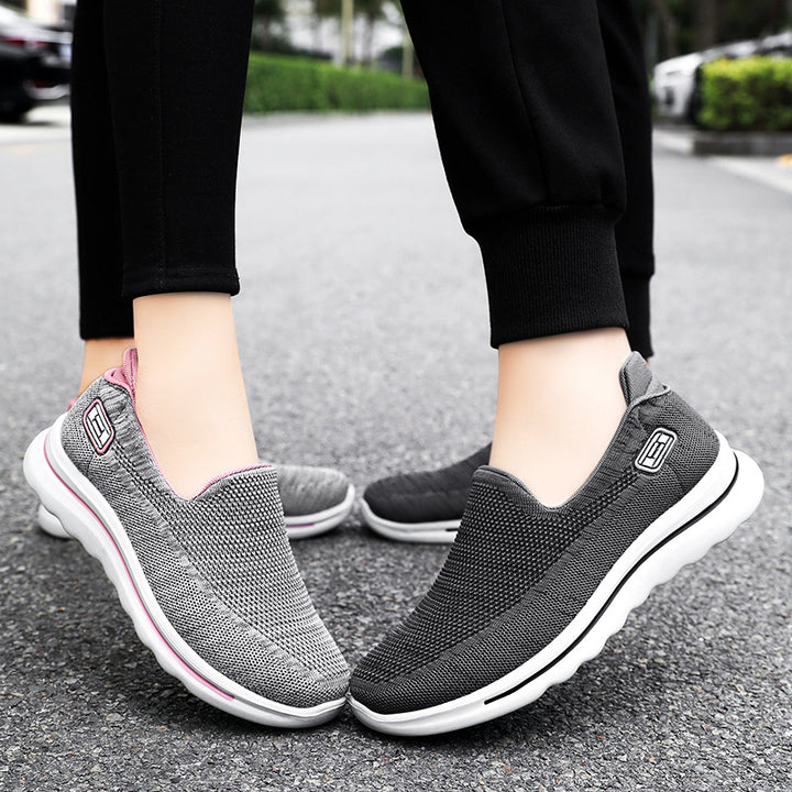 Damen nan Strick-Slip-On Komfortsneaker mit herausnehmbarem Memory-Fußbett und stoßdämpfender EVA-Zwischensohle Echo Archiv