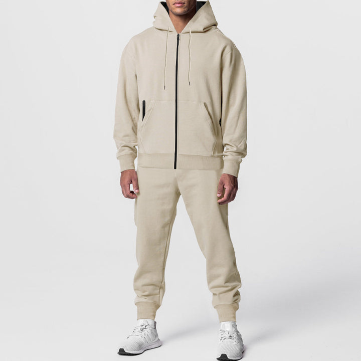 Herren nan urbanes Reißverschluss‑Hoodie mit Kängurutasche und konisch zulaufender Jogginghose Set Echo Archiv