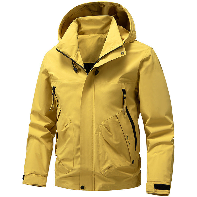 Herren Atmungsaktive Softshell Outdoorjacke mit winddichter Membran, verstellbarer Kapuze und Reißverschlusstaschen Echo Archiv