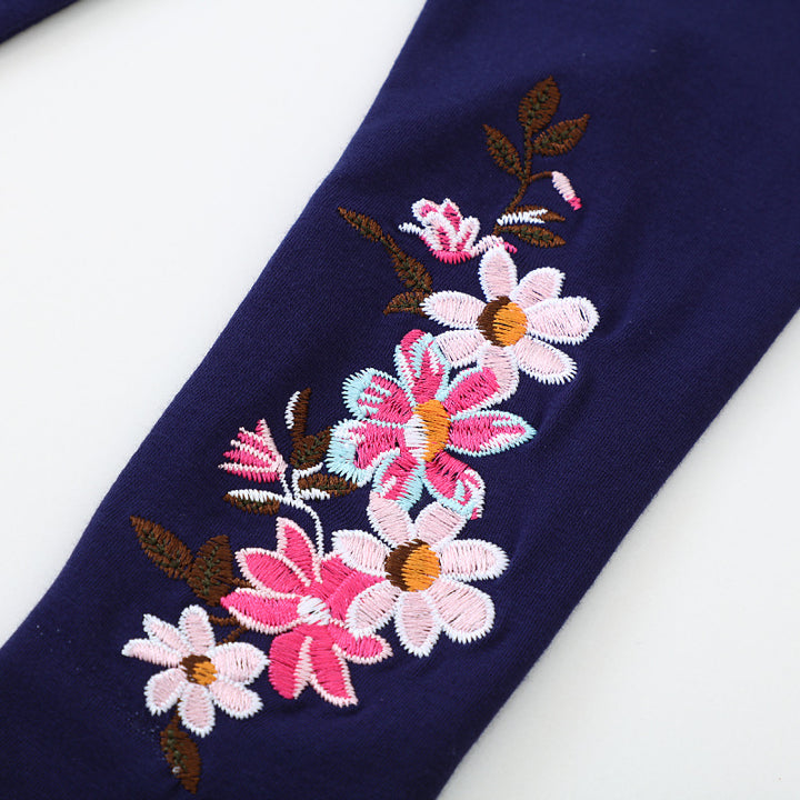 Mädchen Leggings mit floralem Stickdesign Echo Archiv