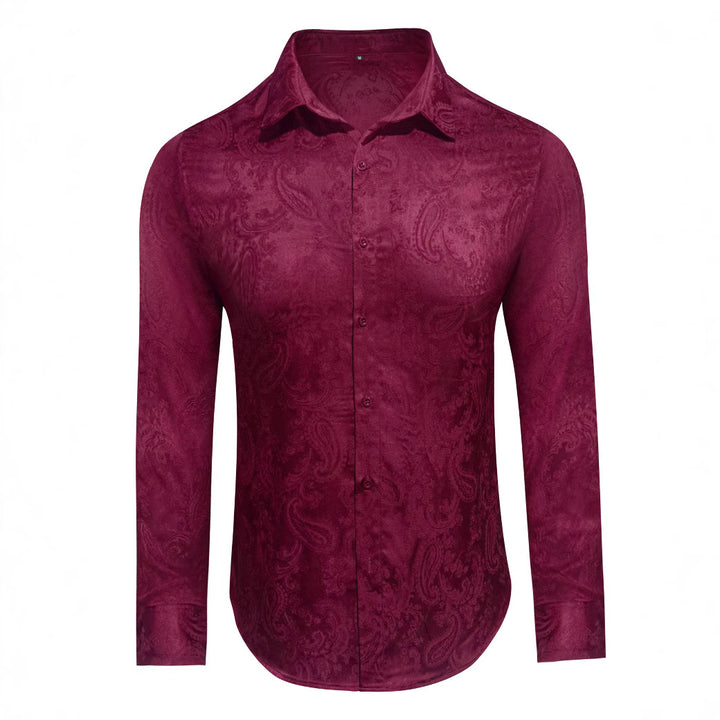 Herren Langarm Hemd mit luxuriösem Jacquard-Muster Echoarchiv