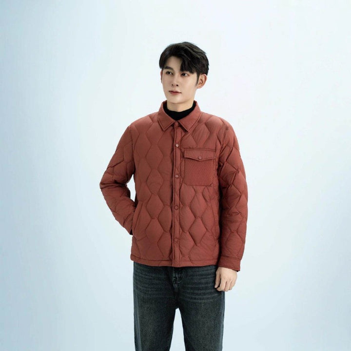 Herren gesteppte Hemdjacke mit leichter Thermowattierung Echoarchiv