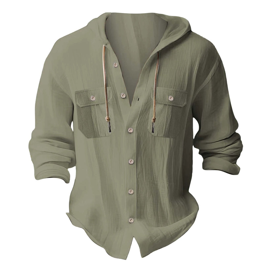 Herren lässiges Kapuzenshirt mit Brusttaschen und innovativem Stoff Echoarchiv
