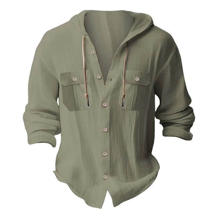 Herren lässiges Kapuzenshirt mit Brusttaschen und innovativem Stoff Echoarchiv
