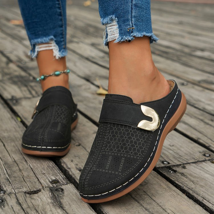 Damen Perforierte Komfort-Clogs mit Orthopädischer Einlegesohle Echo Archiv