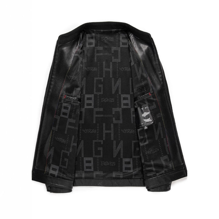 Herren lässige Kunstlederjacke mit modernem Stehkragen und eleganten Details Echoarchiv