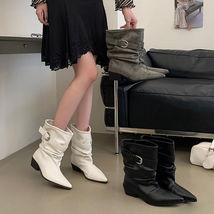 Damen Modische Stiefeletten mit Riemchen und Bequemlichkeitsdetails Echo Archiv