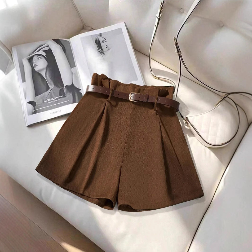 Damen Bleistiftshorts mit Gürtel und eleganten Falten Echo Archiv