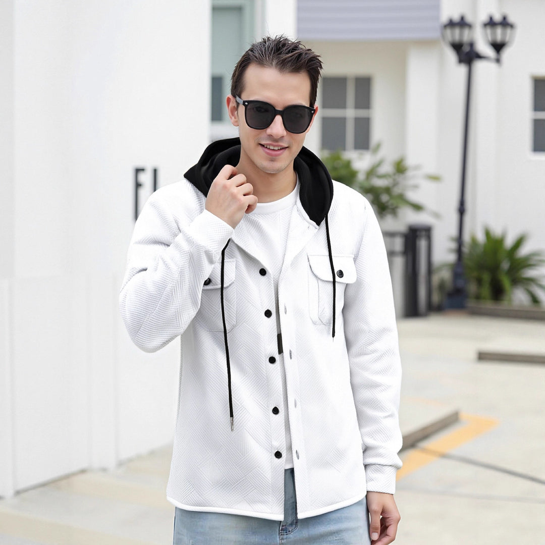 Herren modische Hybrid-Jacke mit abnehmbarer Kapuze und praktischen Taschen Echoarchiv