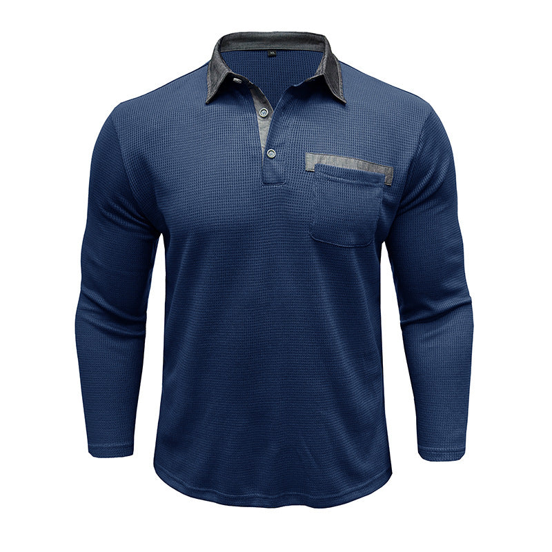 Herren Langarm Poloshirt mit strukturiertem Design Echoarchiv