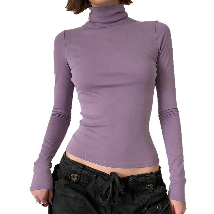 Damen Figurnahes Langarm-Rollkragen-Shirt aus Stretch-Jersey Echo Archiv
