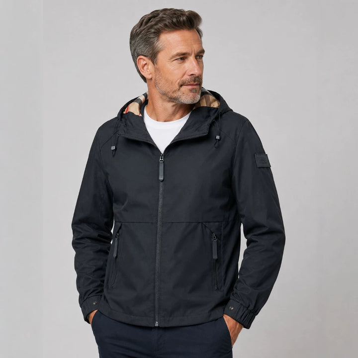 Herren Wasserfeste Übergangsjacke mit verstellbarem Kapuzenverschluss Echo Archiv