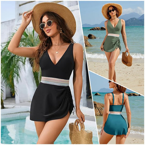 Damen Chic Wickel-Badeanzug mit verstellbarem Bund Echo Archiv