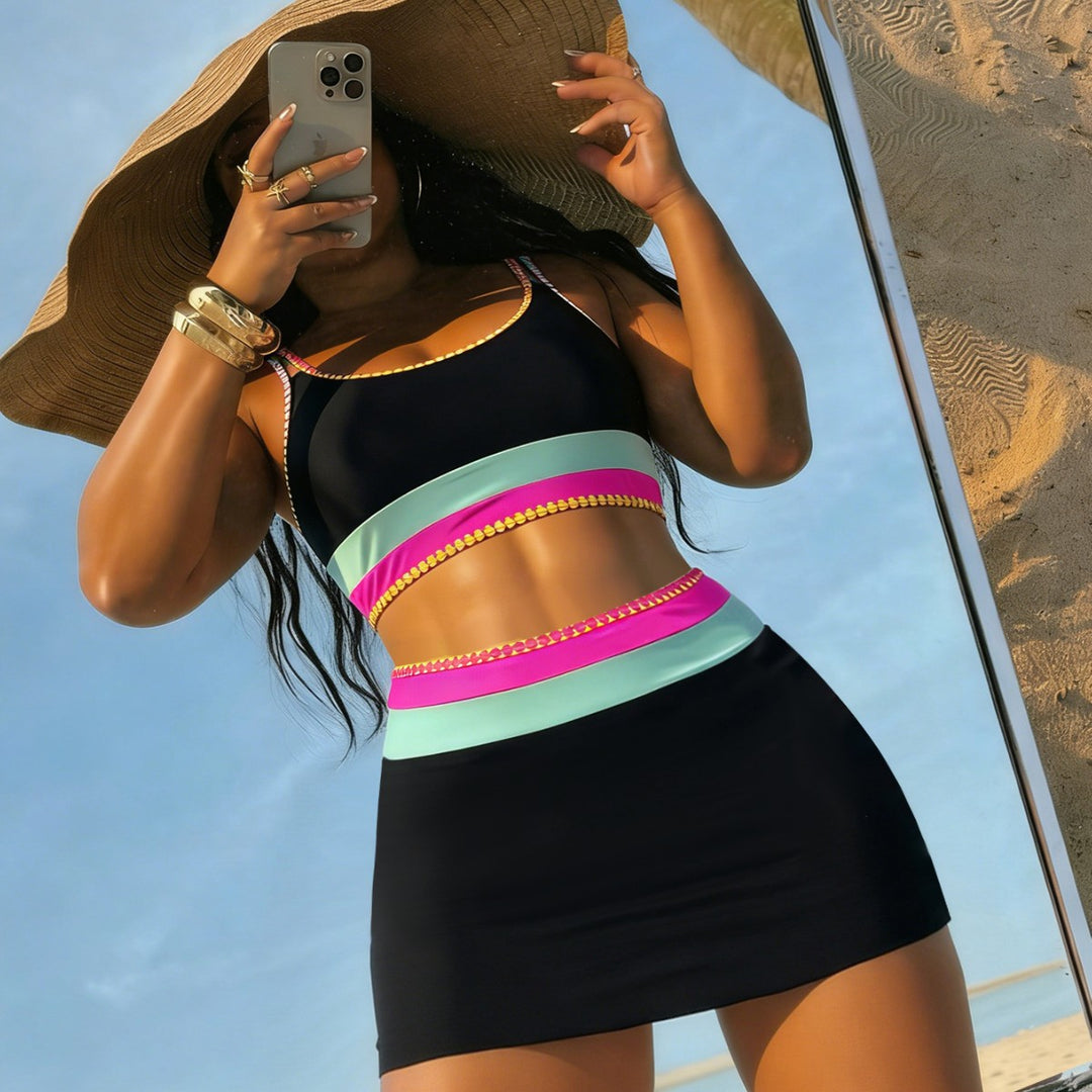 Damen Bikinikleid mit modischem Cut-Out und farbigen Akzenten Echo Archiv