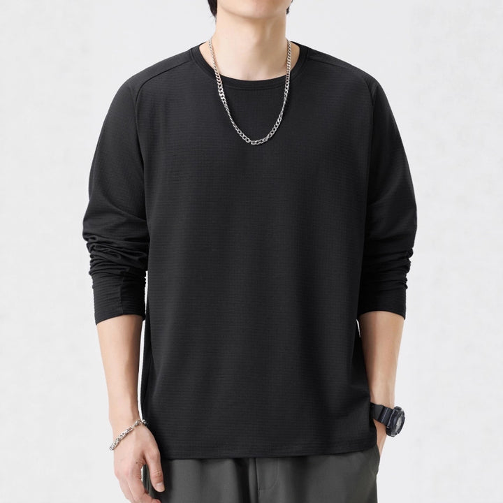 Herren atmungsaktives Langarm-T-Shirt mit modernen Strukturen Echoarchiv