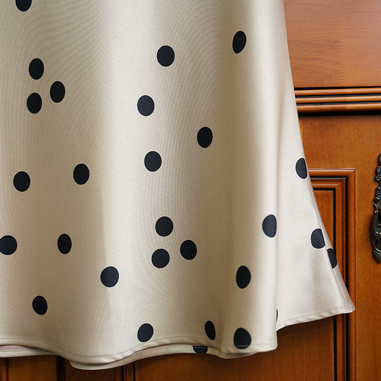 Damen Eleganter, schwingender Midirock mit Polka-Dots Echoarchiv
