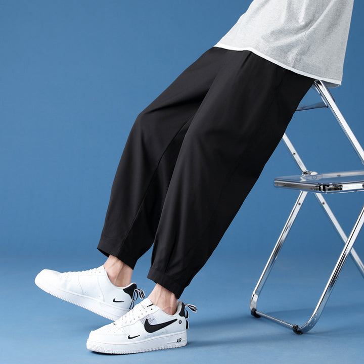 Herren nan weite technische Jogginghose mit elastischem Bund, gekräuseltem Beinabschluss und atmungsaktivem Stretchmaterial Echo Archiv