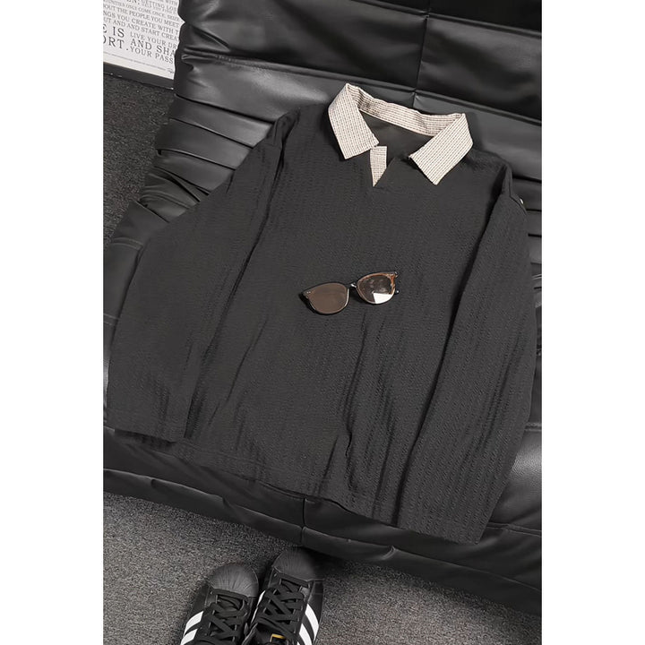 Damen Modisches Oversized Hemd mit kariertem Kragen Echo Archiv