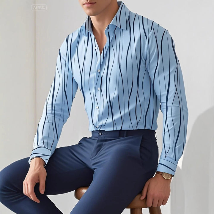 Herren elegante Hemden mit modernen Streifen Echoarchiv
