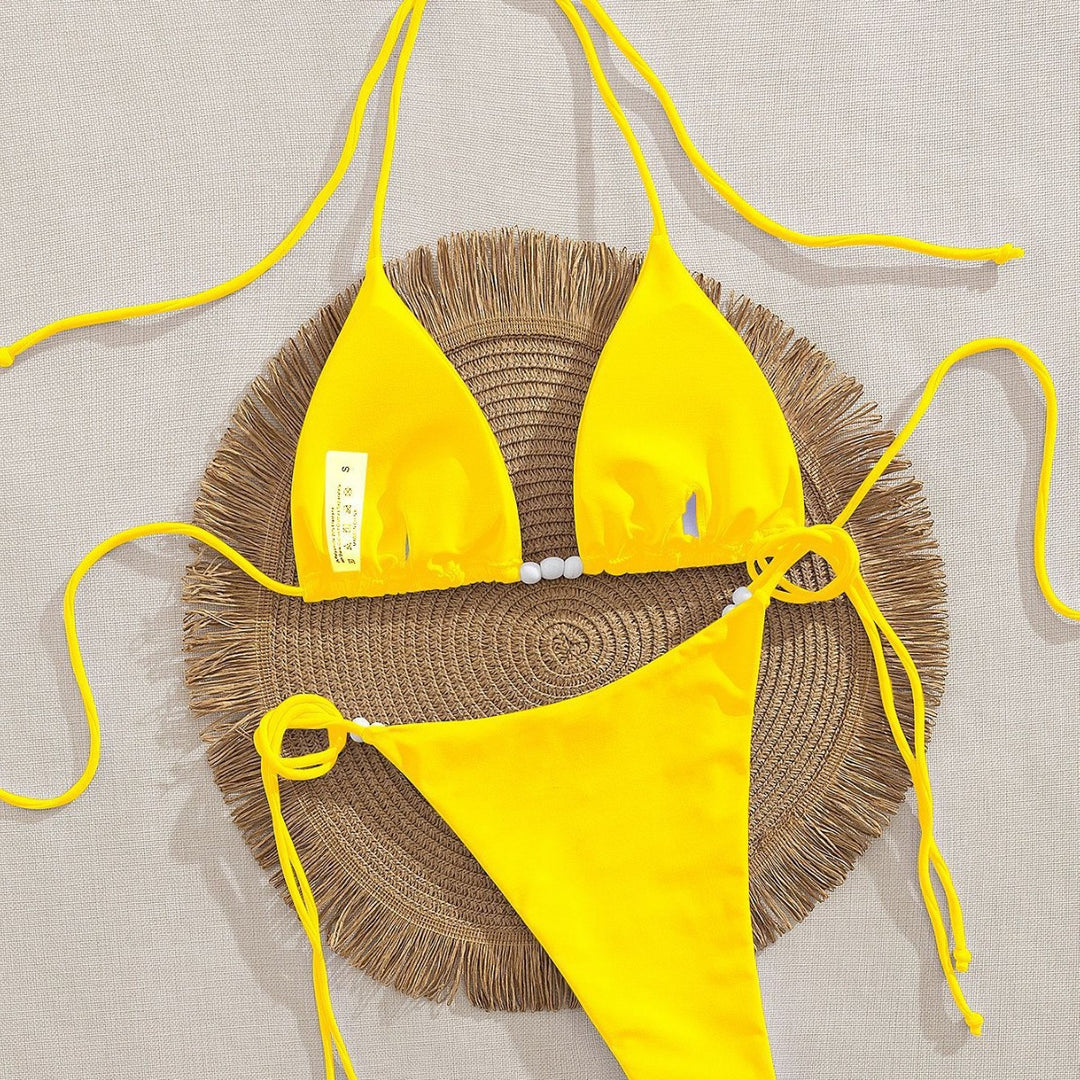 Damen Triangel-Bikini mit dekorativen Perlen-Details Echo Archiv