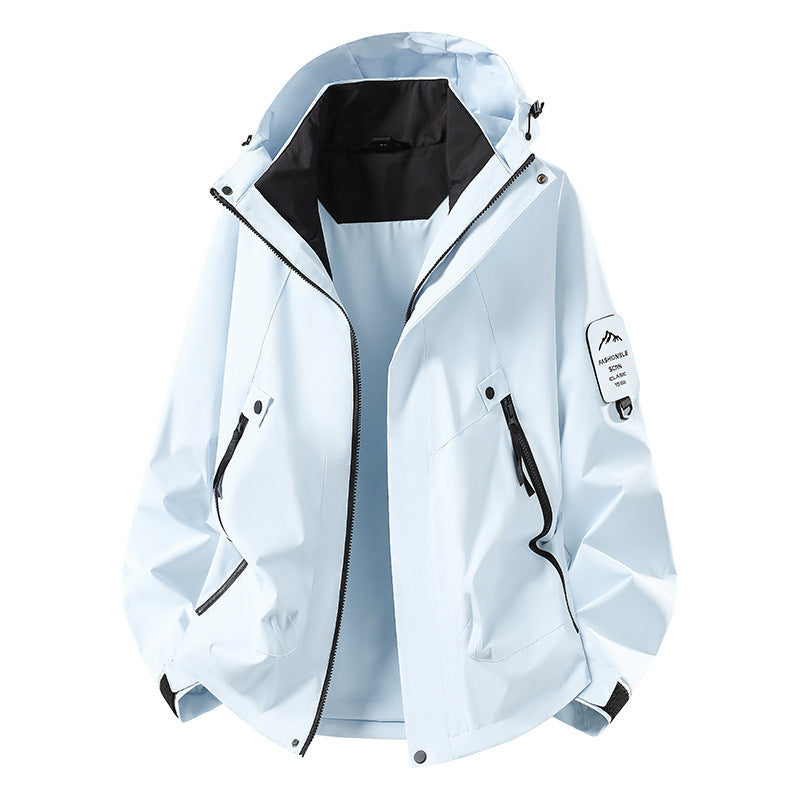 Herren Zwei-in-eins Wetterschutzjacke mit abnehmbarer Steppweste und verstellbarer Kapuze Echoarchiv