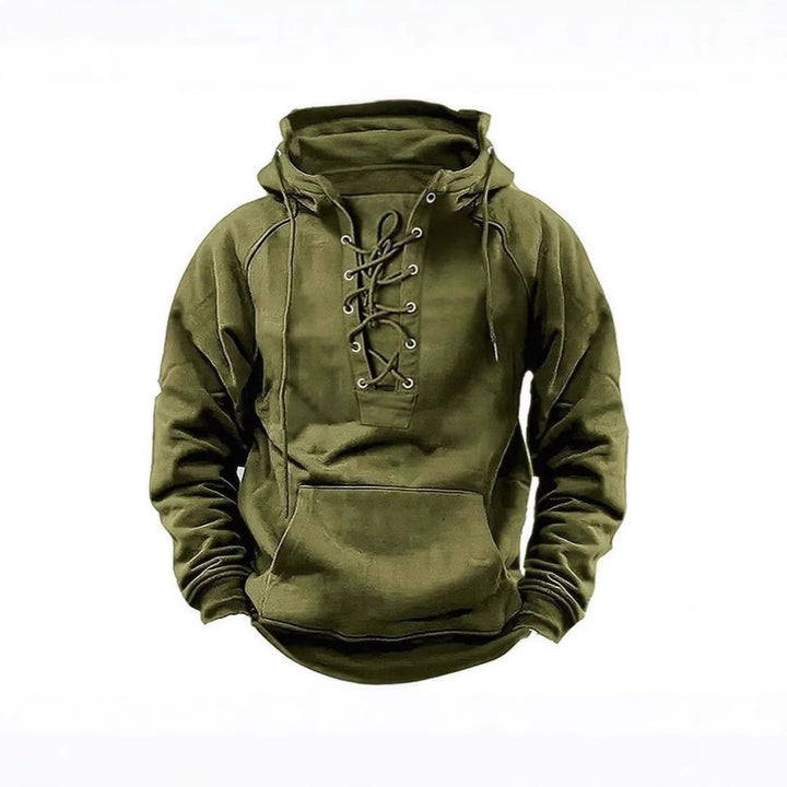 Herren Kapuzenpullover mit innovativem Schnürdesign und weichem Innenfutter Echoarchiv