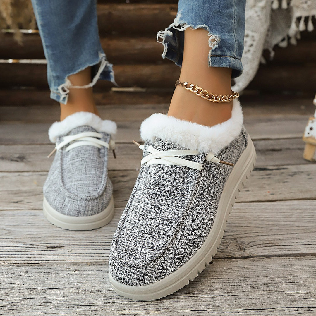 Damen Gefütterte Slip-On-Pantoletten mit Teddyfutter und profilierter Plateau-Sohle Echo Archiv