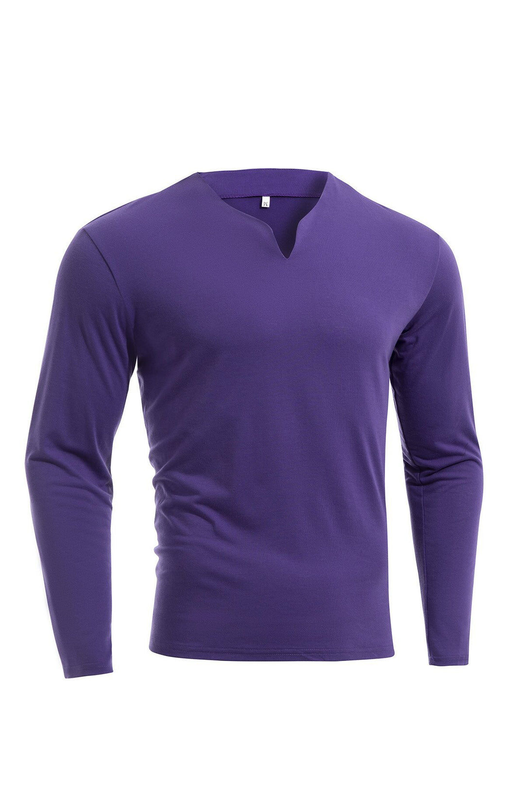 Herren nan Langarmshirt mit V-Ausschnitt Slim Fit Baumwollmix und elastischem Komfortbund Echo Archiv