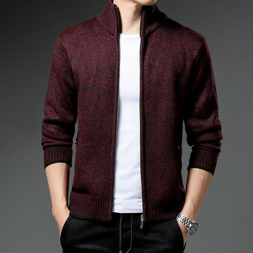 Herren Fleecejacke mit hochgeschlossenem Kragen und praktischen Reißverschlusstaschen Echoarchiv