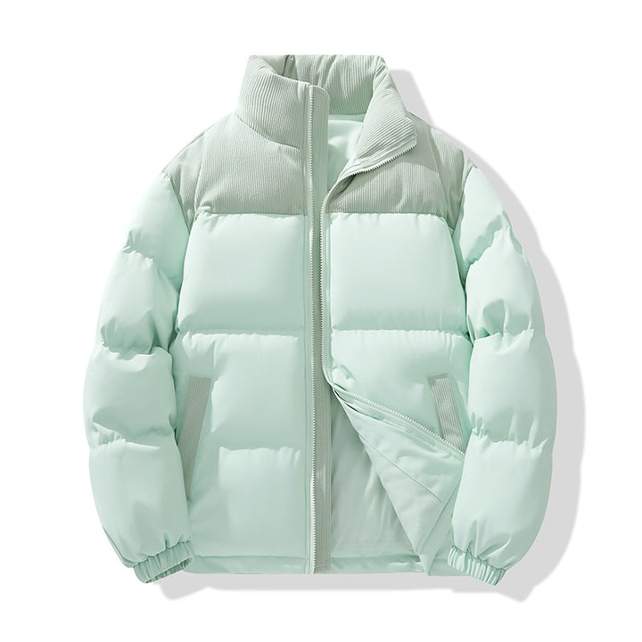 Herren gestepptes Puffer-Jacke mit Kordel-Schulterpaneel und hohem Stehkragen – Marzano