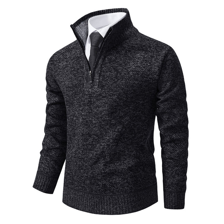Herren Strickpullover mit modernem Reißverschluss und strukturiertem Design Echoarchiv